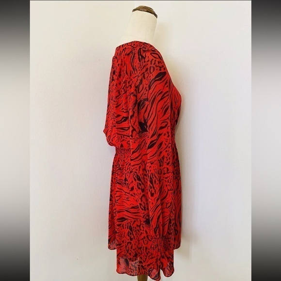 Wayne Cooper Size 10 Red Animal Print Dress - Picture 3 of 4